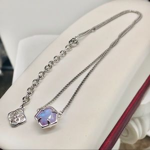 Kendra Scott Jaxon Necklace Amethyst Dichroic Silver Tone
